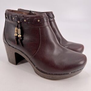 DANSKO Dabney Brown Leather Heel Boots 37